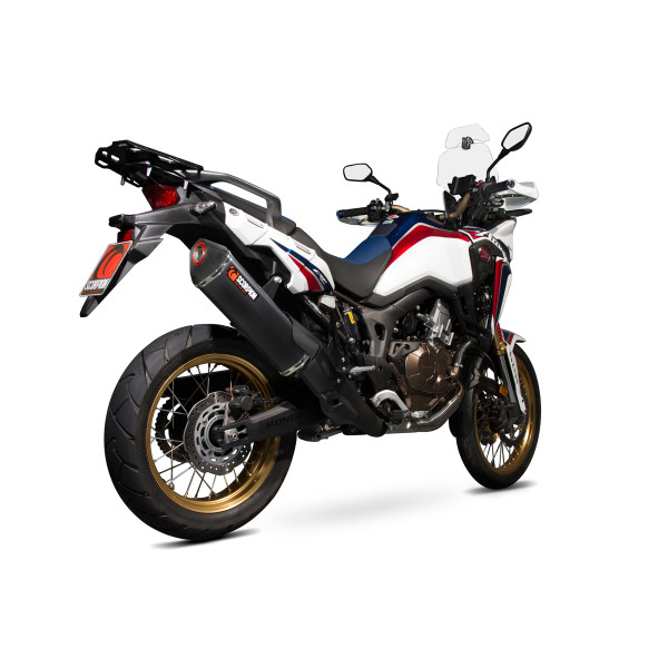 Scorpion Exhaust Honda CRF1000 L 2015 - 2019 Serket Parallel Slip-on Black Ceramic Coated Sleeve